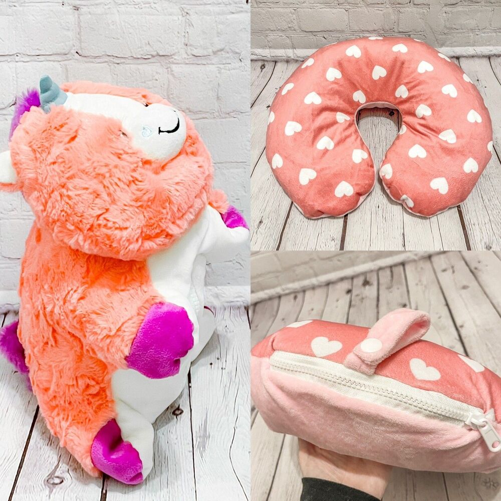 Animal Adventure Reversible Decorative Plush Neck Pillow Soft Landing Unicorn